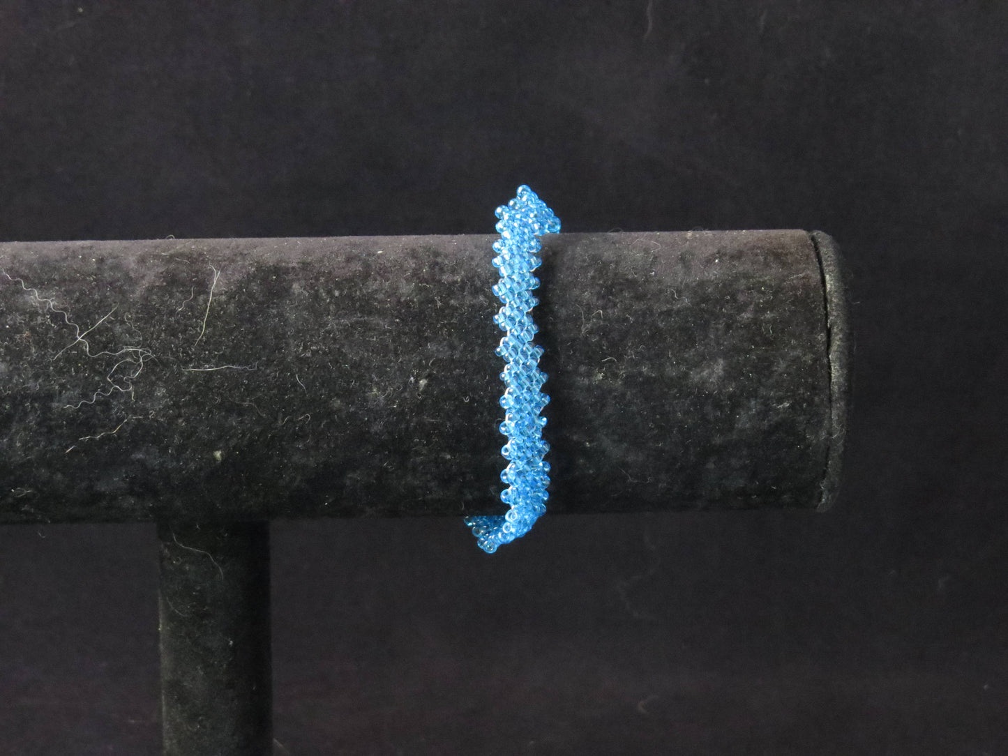 Transparent Blue Peyote Simple Strap Bracelet
