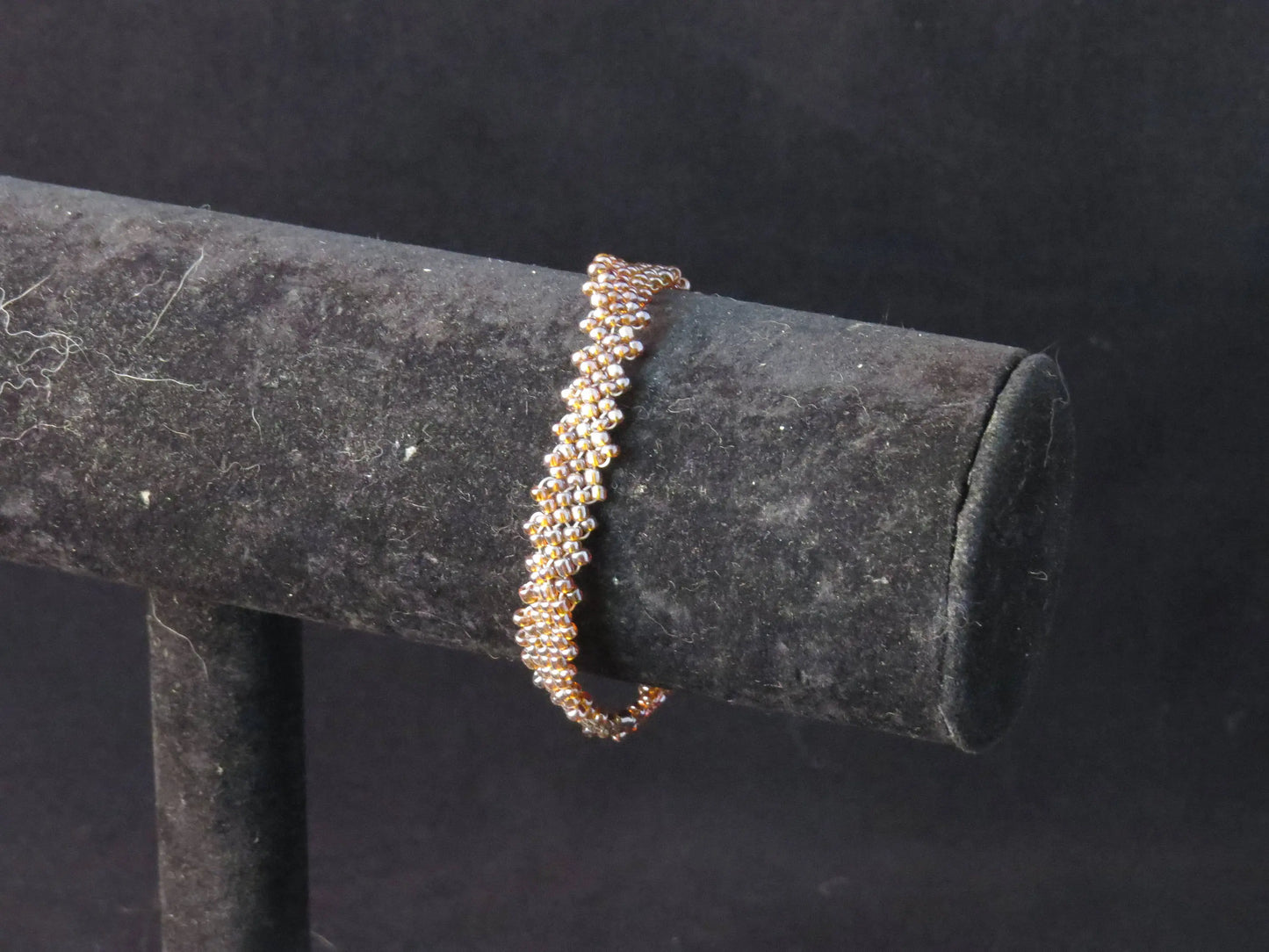 Transparent Brown Peyote Simple Strap Bracelet