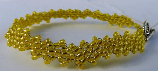 Transparent Yellow Peyote Simple Strap Bracelet