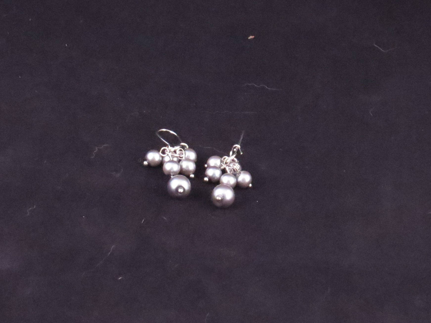 Grey Pearl Dangle Earrings