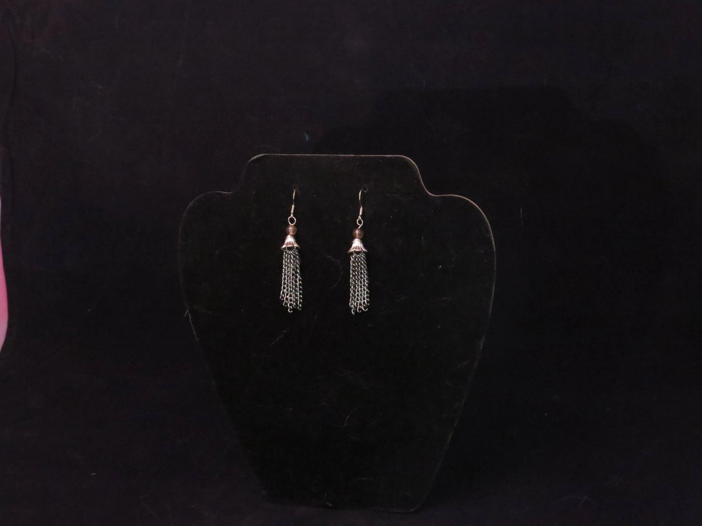 Gunmetal & Flower Earrings