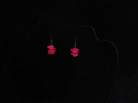 Fuchsia Shell Chip Earrings