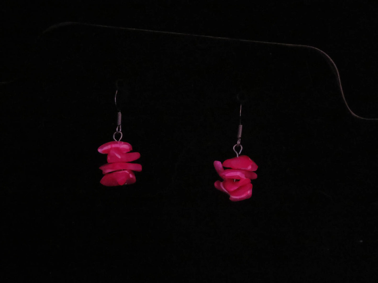 Fuchsia Shell Chip Earrings