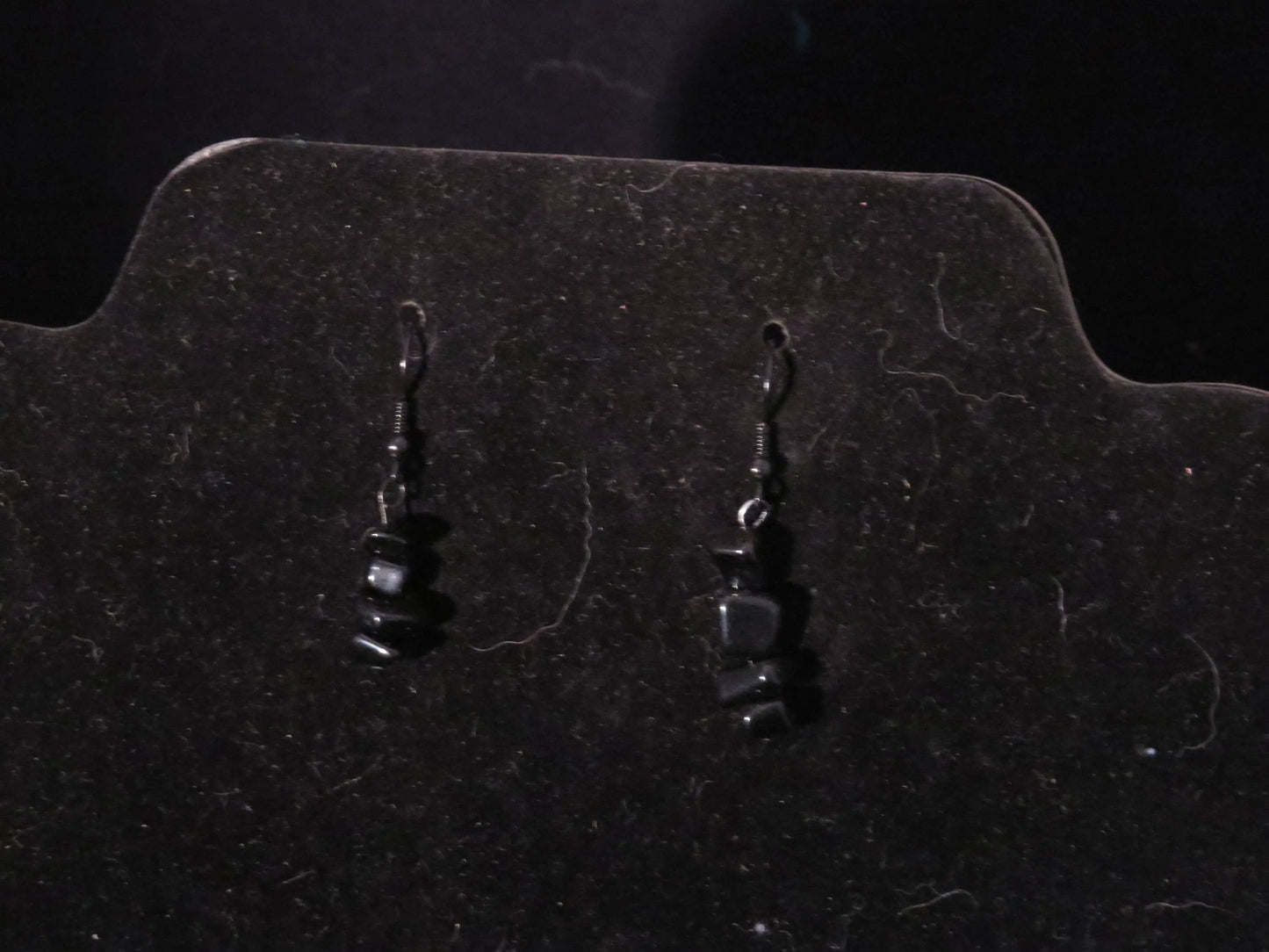 Black Onyx Chip Earrings