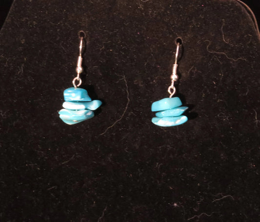Blue Shell Chip Earrings