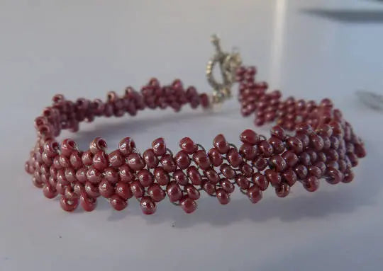 Opaque Luster Brown Peyote Simple Strap Bracelet