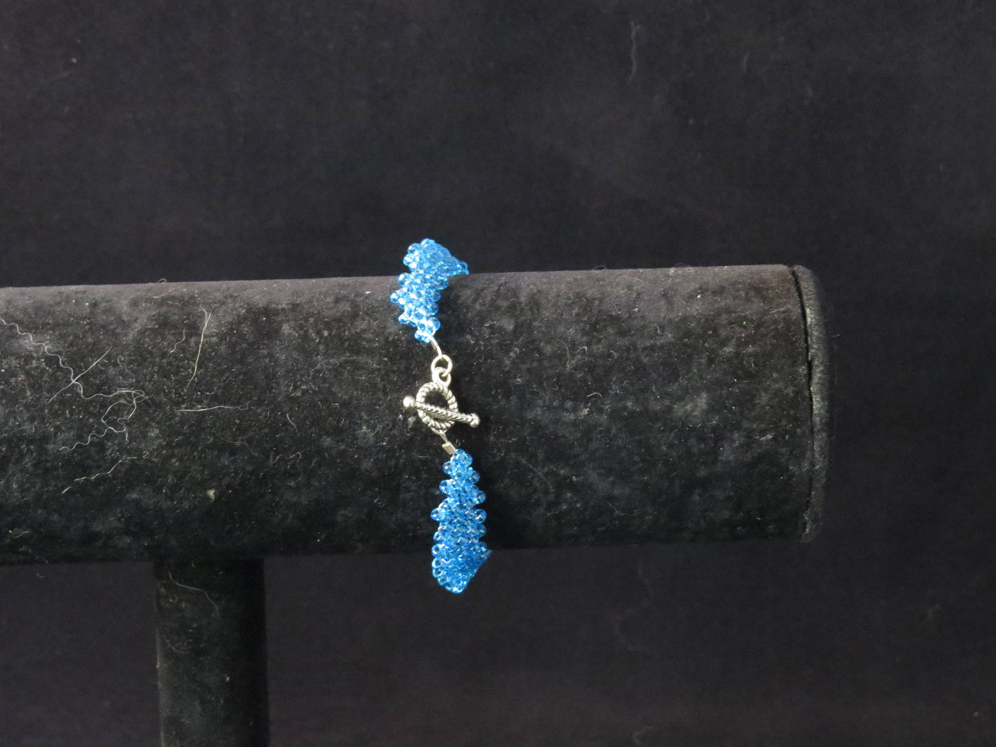 Transparent Blue Peyote Simple Strap Bracelet