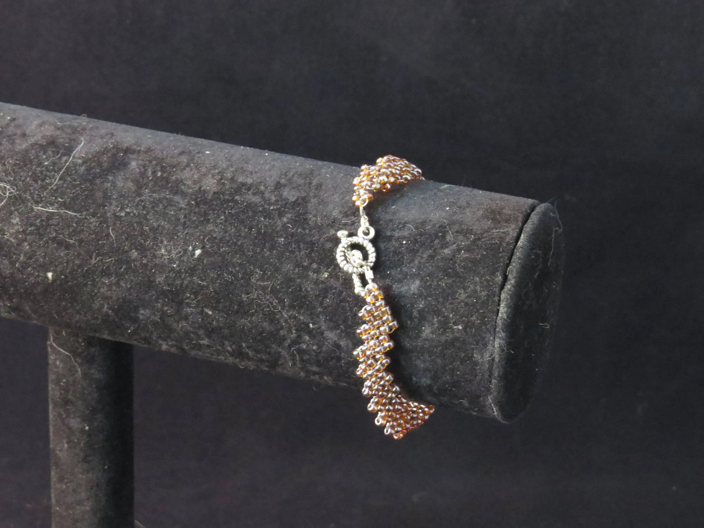 Transparent Brown Peyote Simple Strap Bracelet