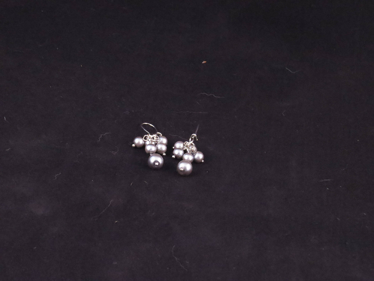 Grey Pearl Dangle Earrings