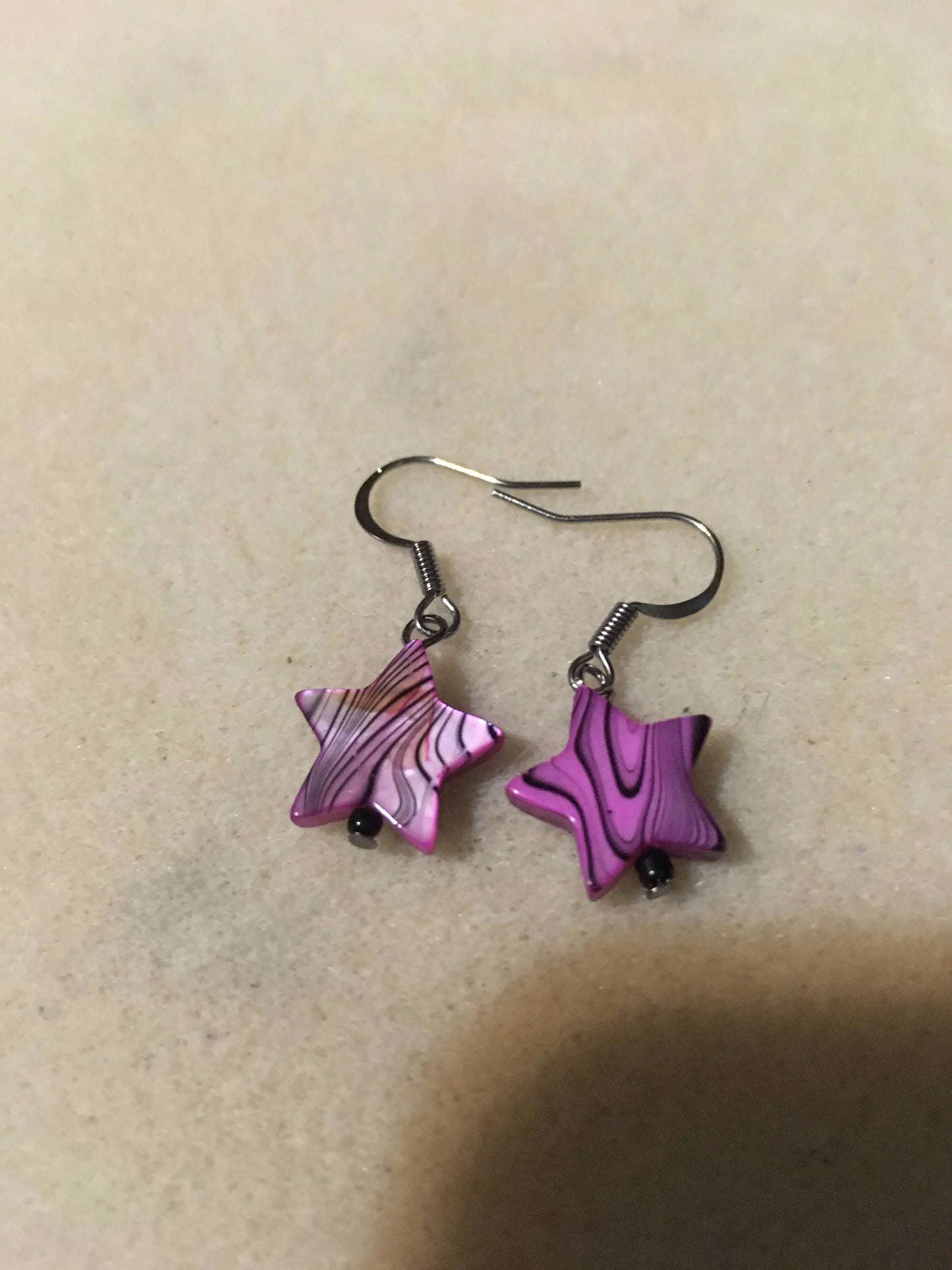 Pink Star Shell Earrings