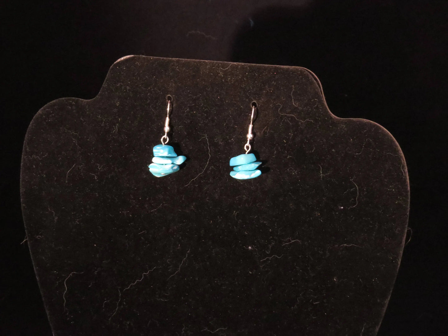Blue Shell Chip Earrings