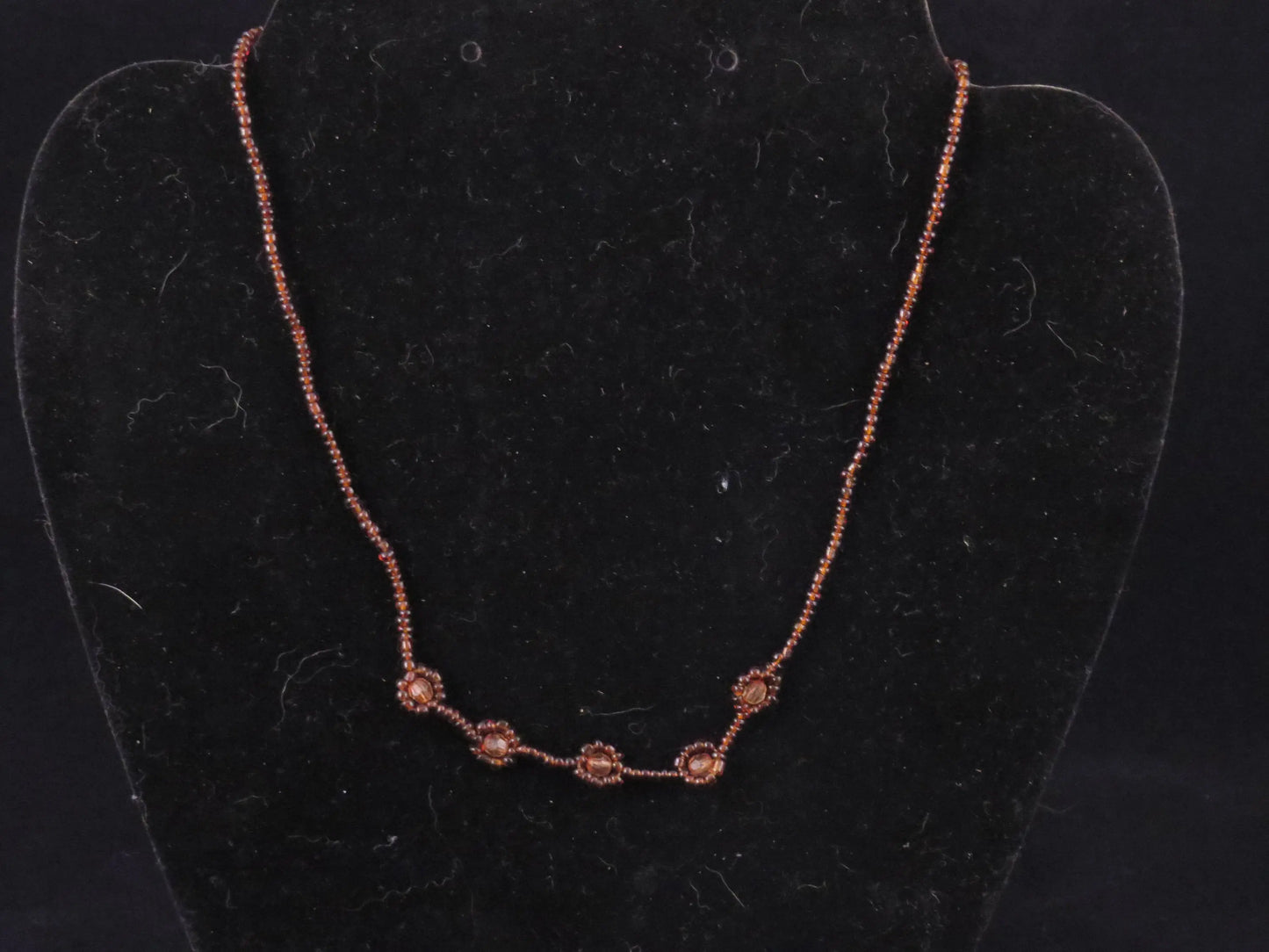 Brown Seed Beads with Bicone Necklace