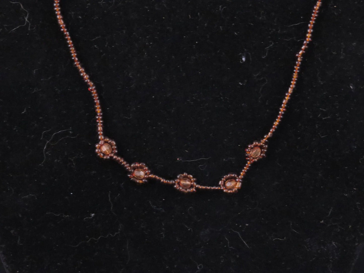 Brown Seed Beads with Bicone Necklace