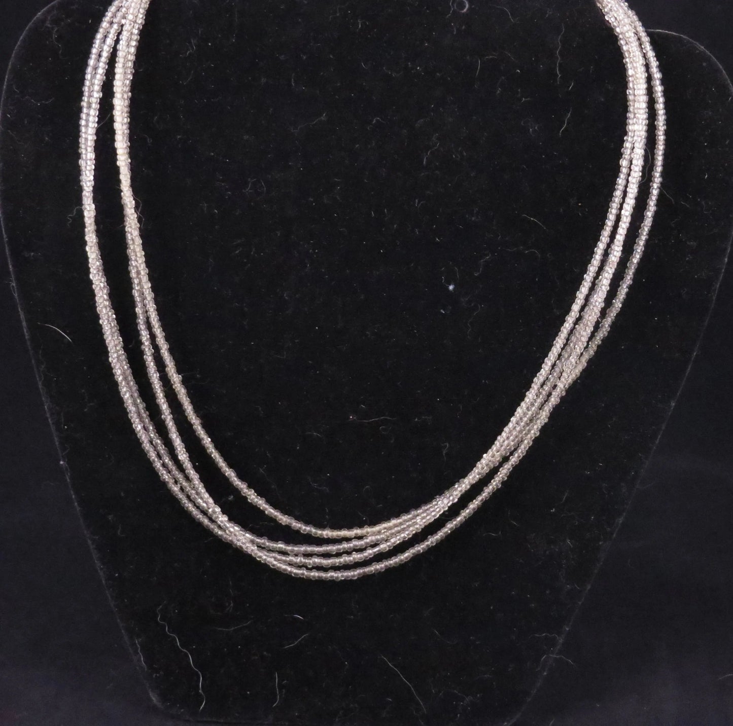 4 Strand Clear Seed Bead Necklace