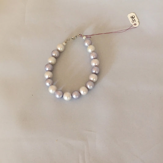 Pink & Purple Glass Pearl Bracelet