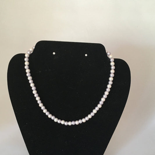 Pink & Purple Glass Pearl Necklace