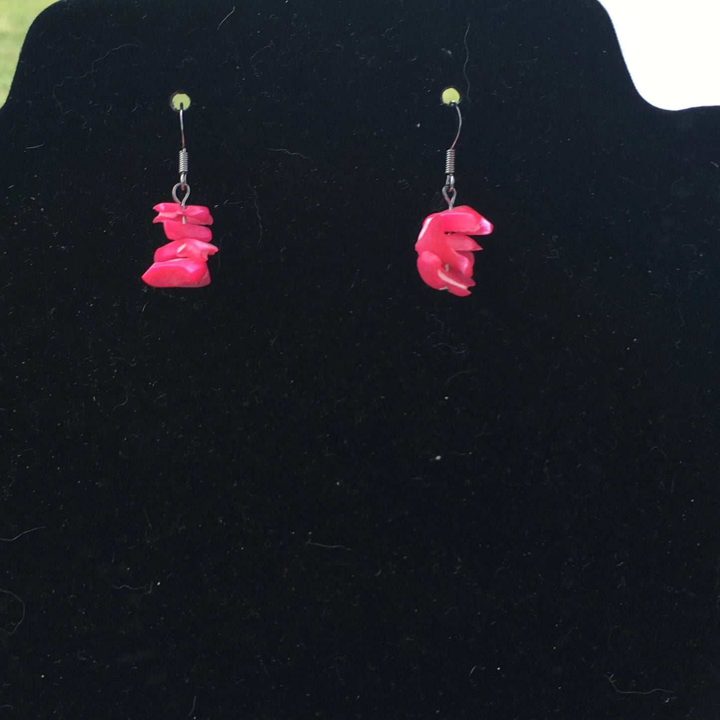 Fuchsia Shell Chip Earrings