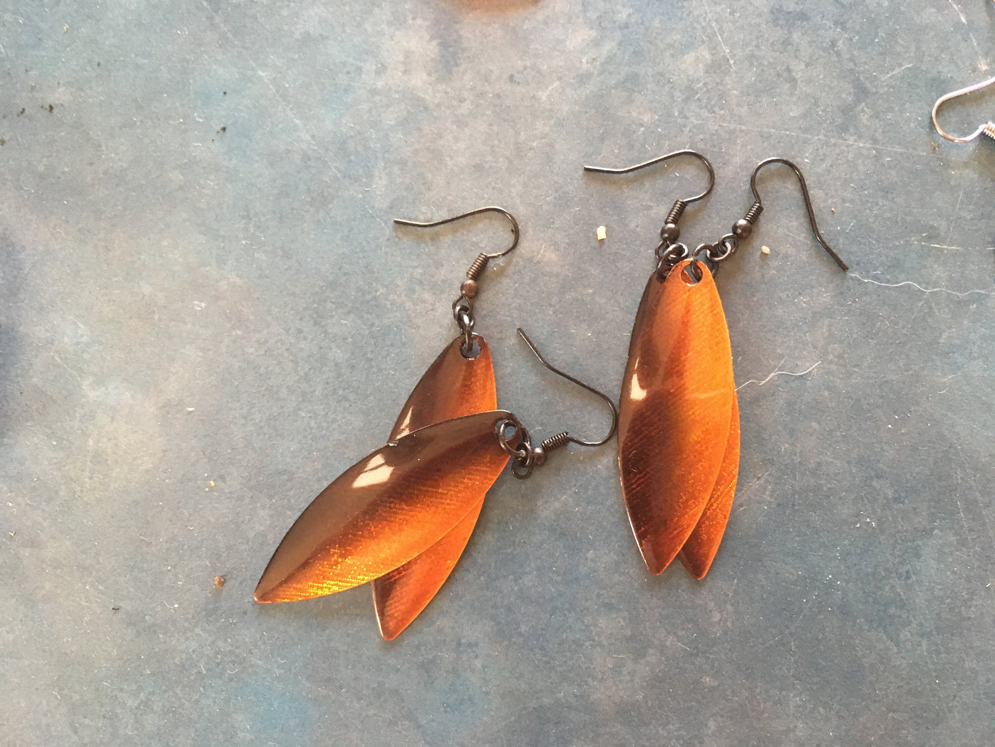 Orange & Black Fishing Tackle Earrings