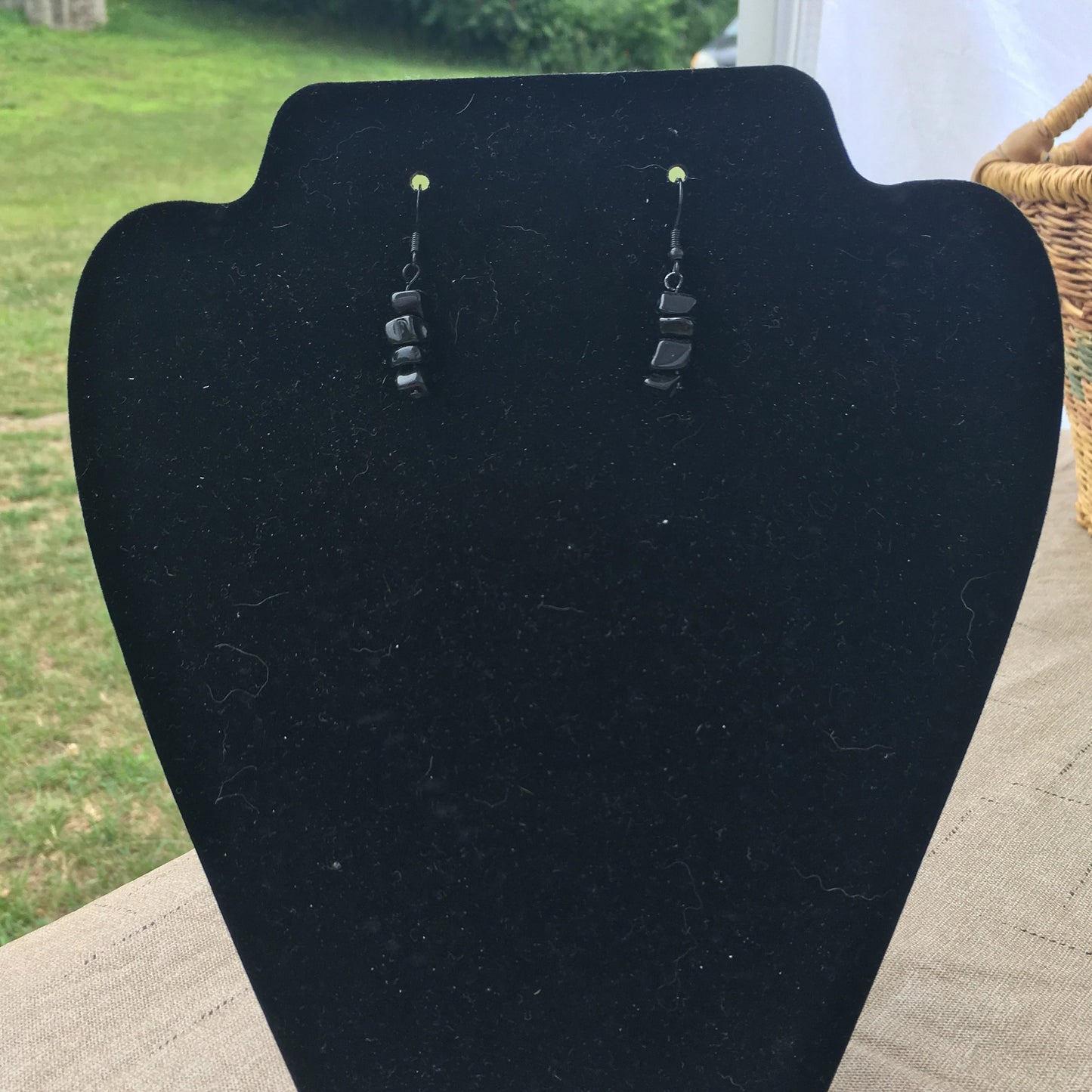 Black Onyx Chip Earrings