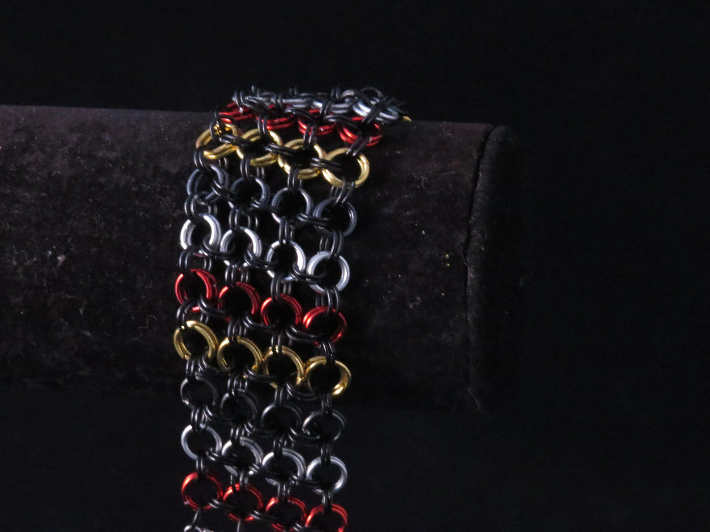 Chain Maille Bracelet - Black, Gold, Red, Silver
