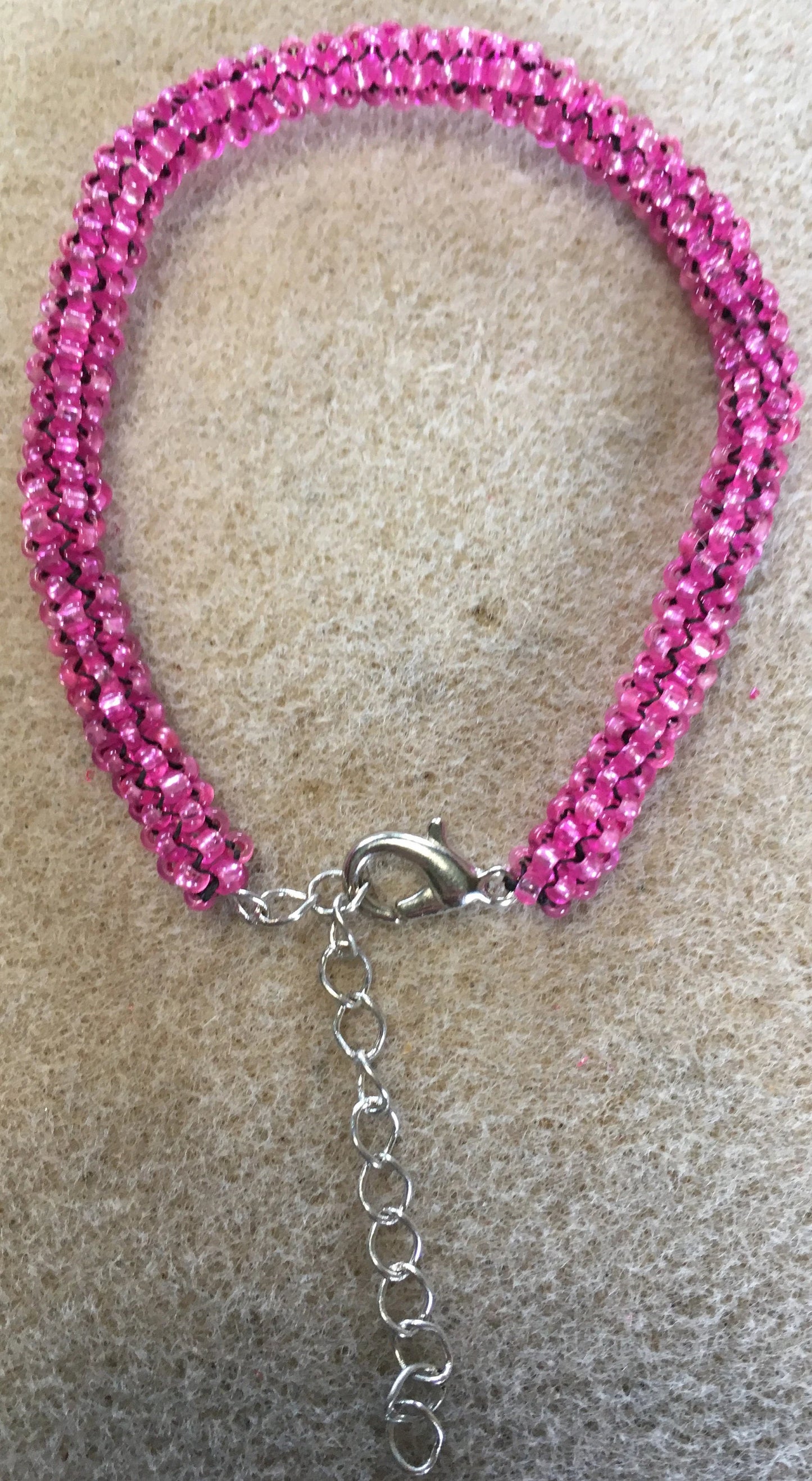 Dark Pink Tubular Peyote Bracelet
