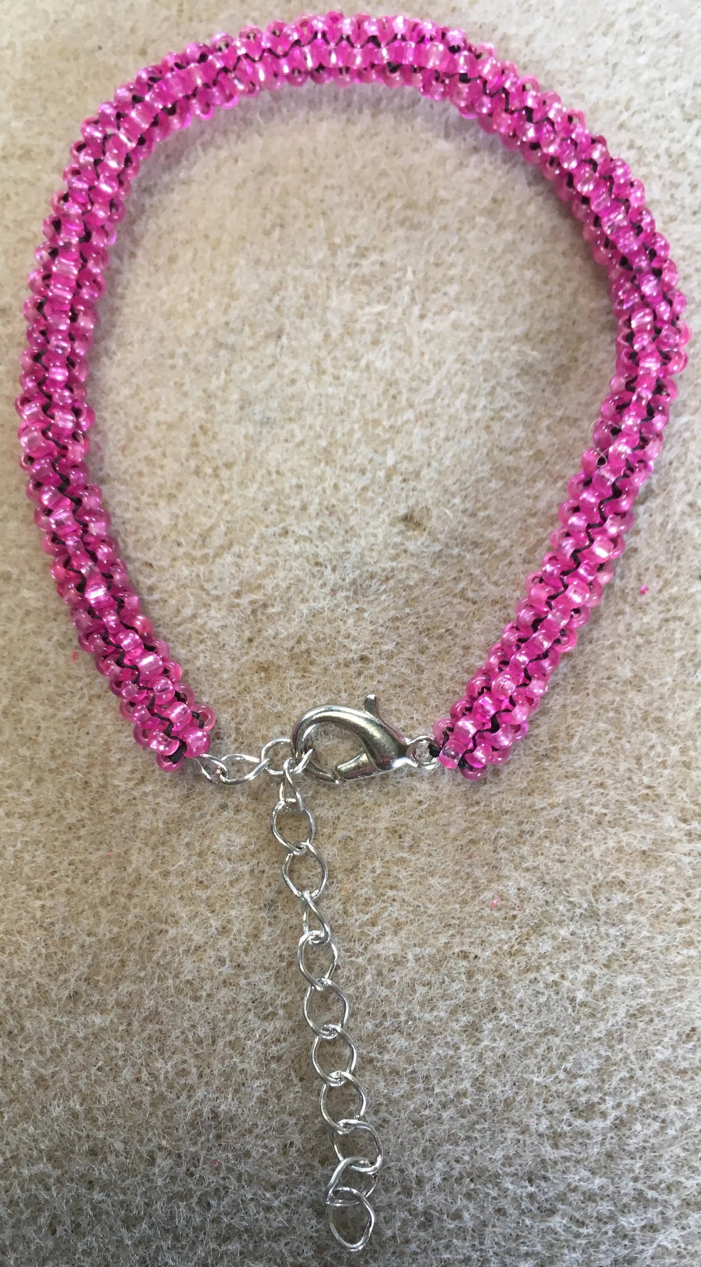 Dark Pink Tubular Peyote Bracelet