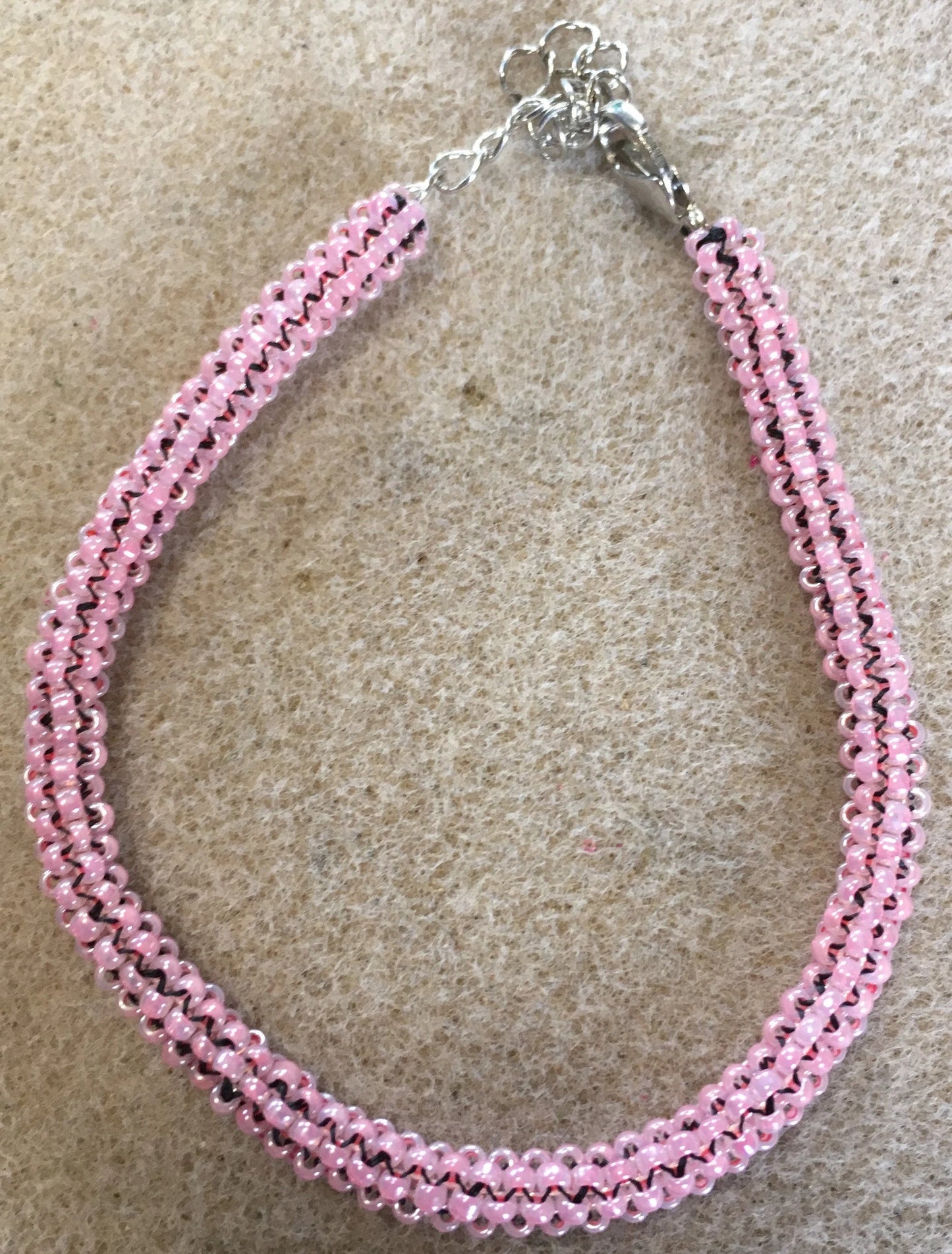 Dusty Rose Tubular Peyote Bracelet