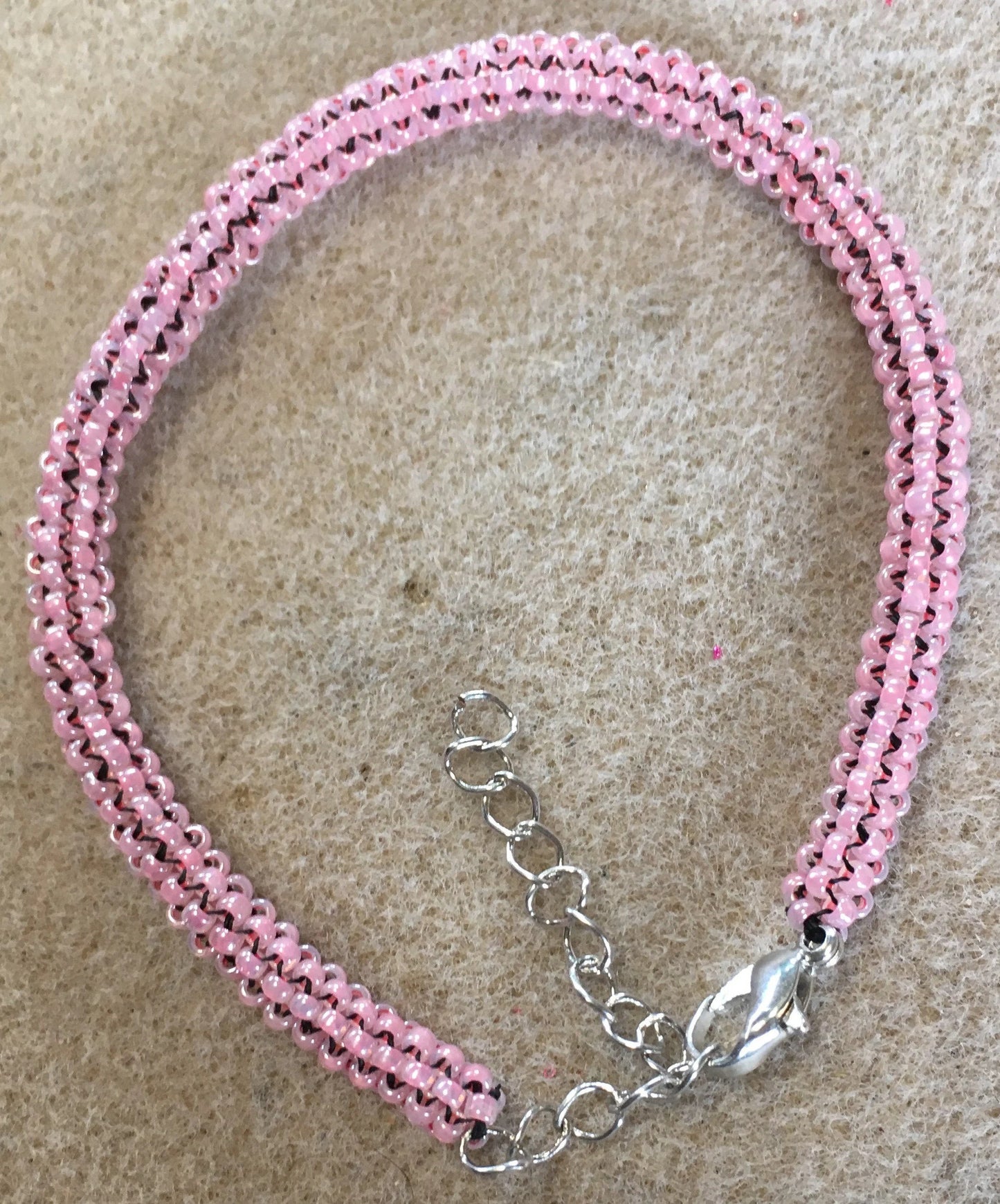Dusty Rose Tubular Peyote Bracelet