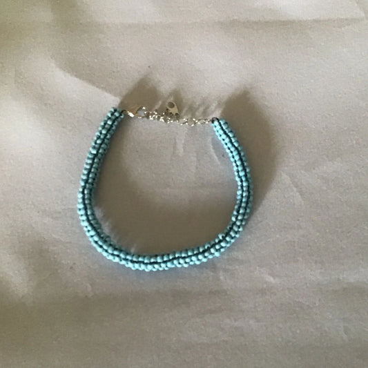 Turquoise Blue Tubular Peyote Bracelet
