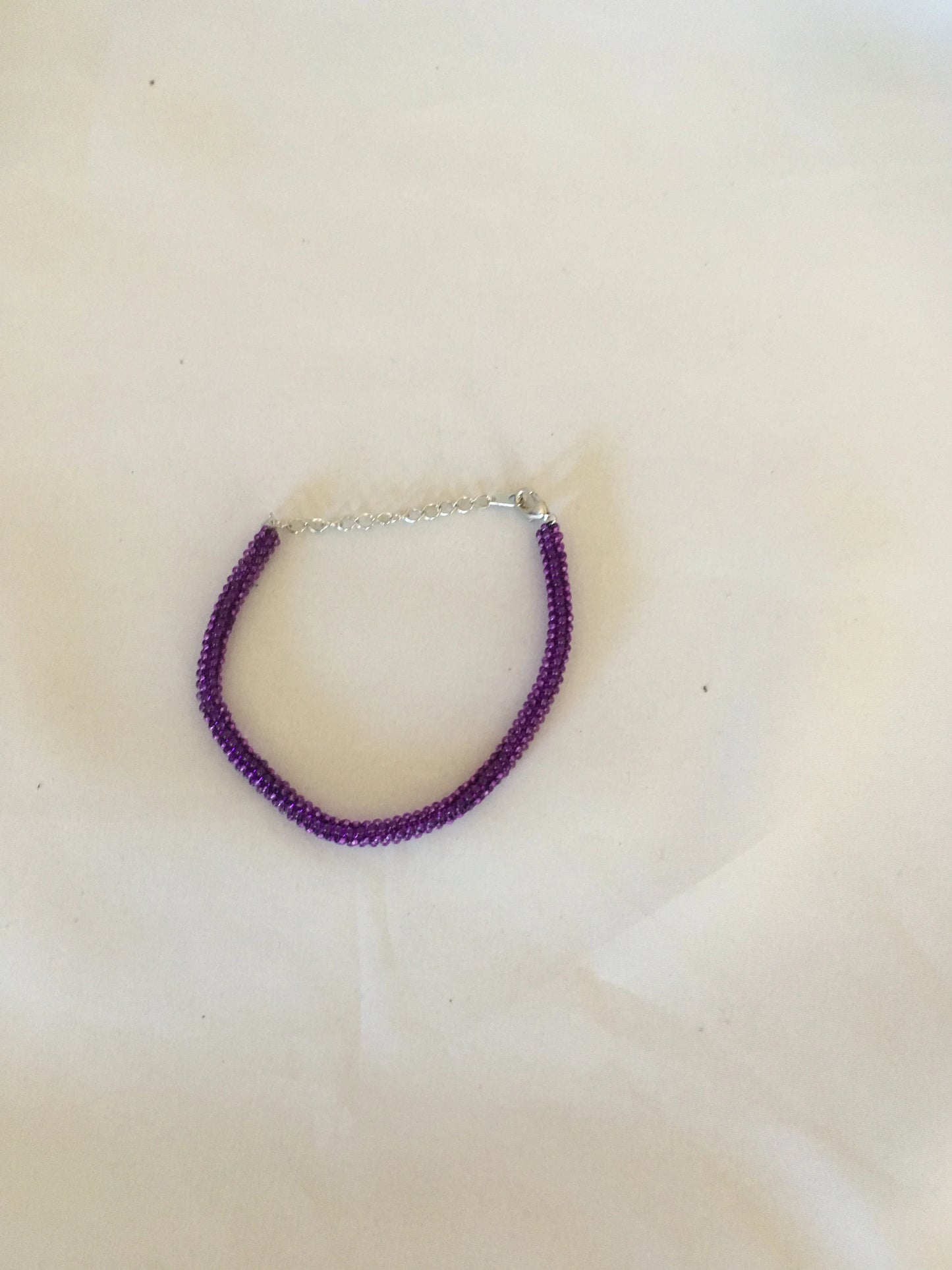 Transparent Dark Purple Tubular Peyote Bracelet