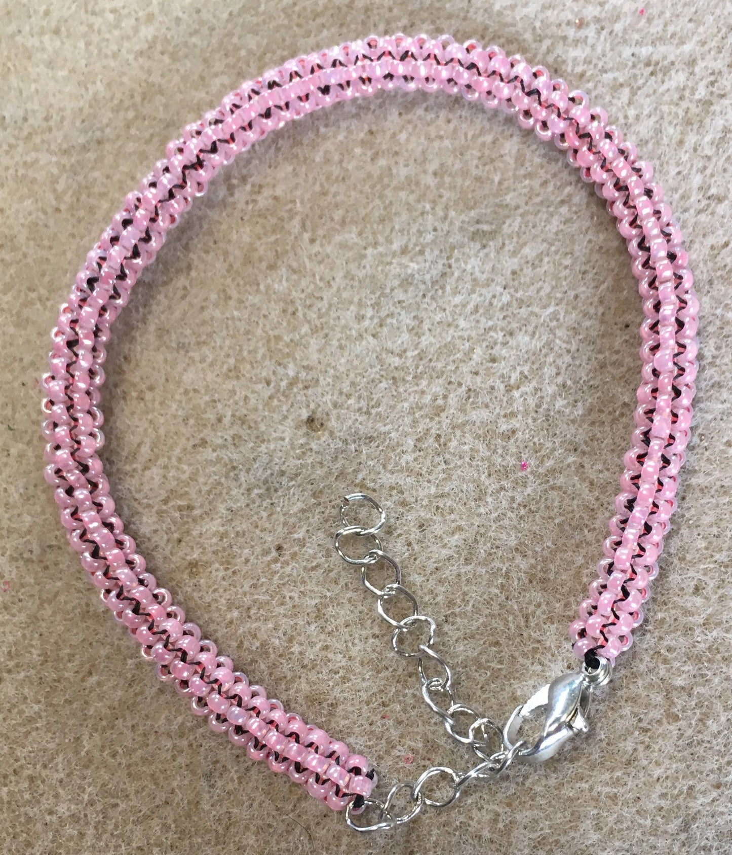 Dusty Rose Tubular Peyote Bracelet