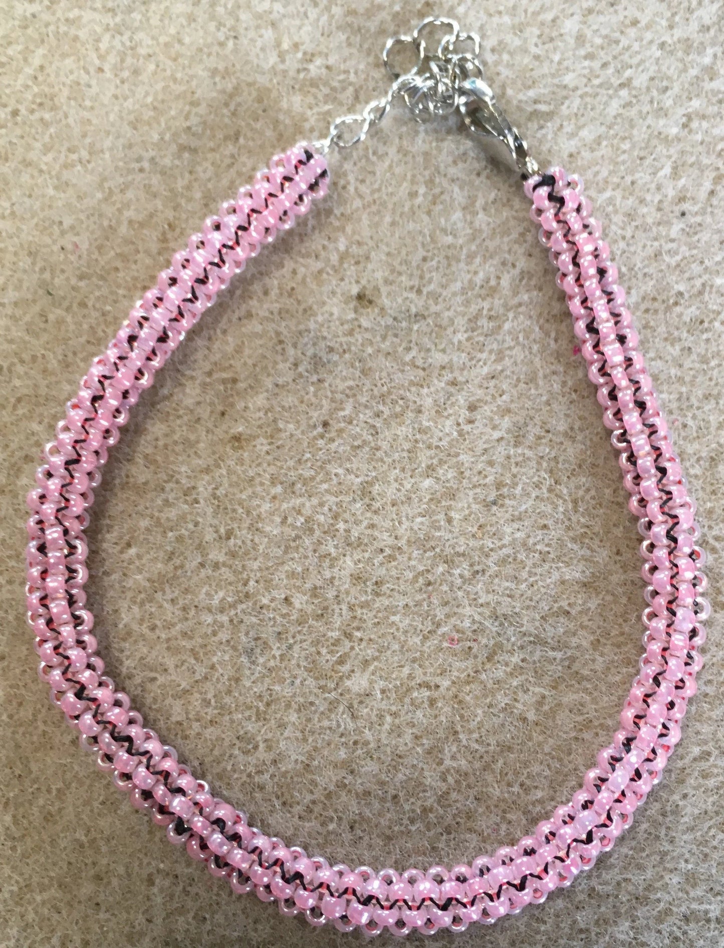 Dusty Rose Tubular Peyote Bracelet