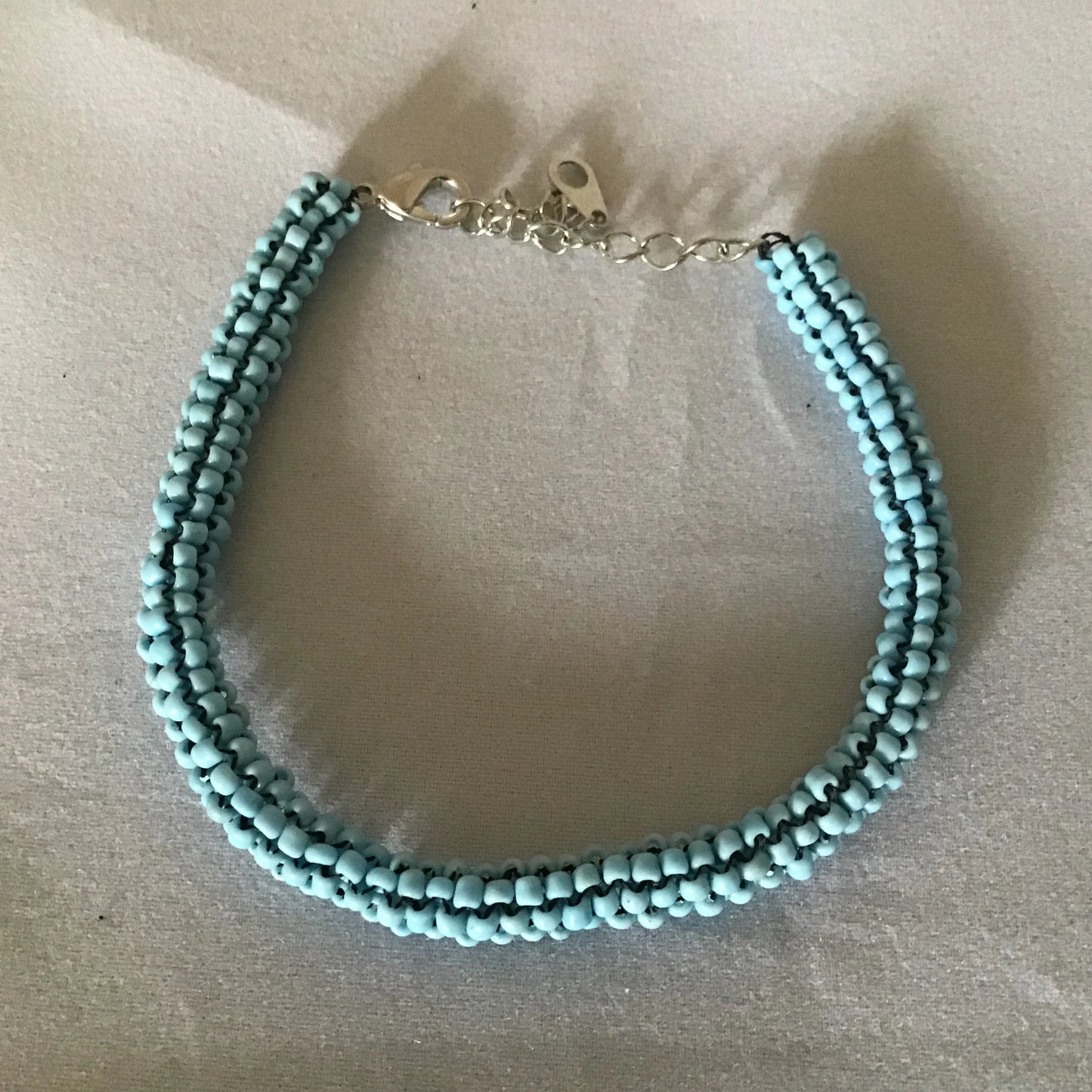 Turquoise Blue Tubular Peyote Bracelet