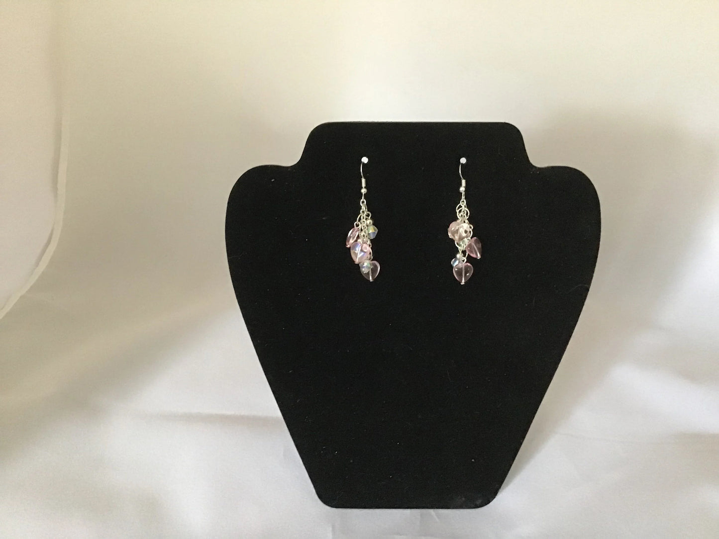 Pink Heart Dangle Earrings