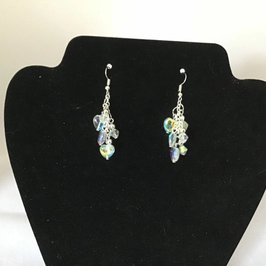 Rainbow Heart Dangling Earrings