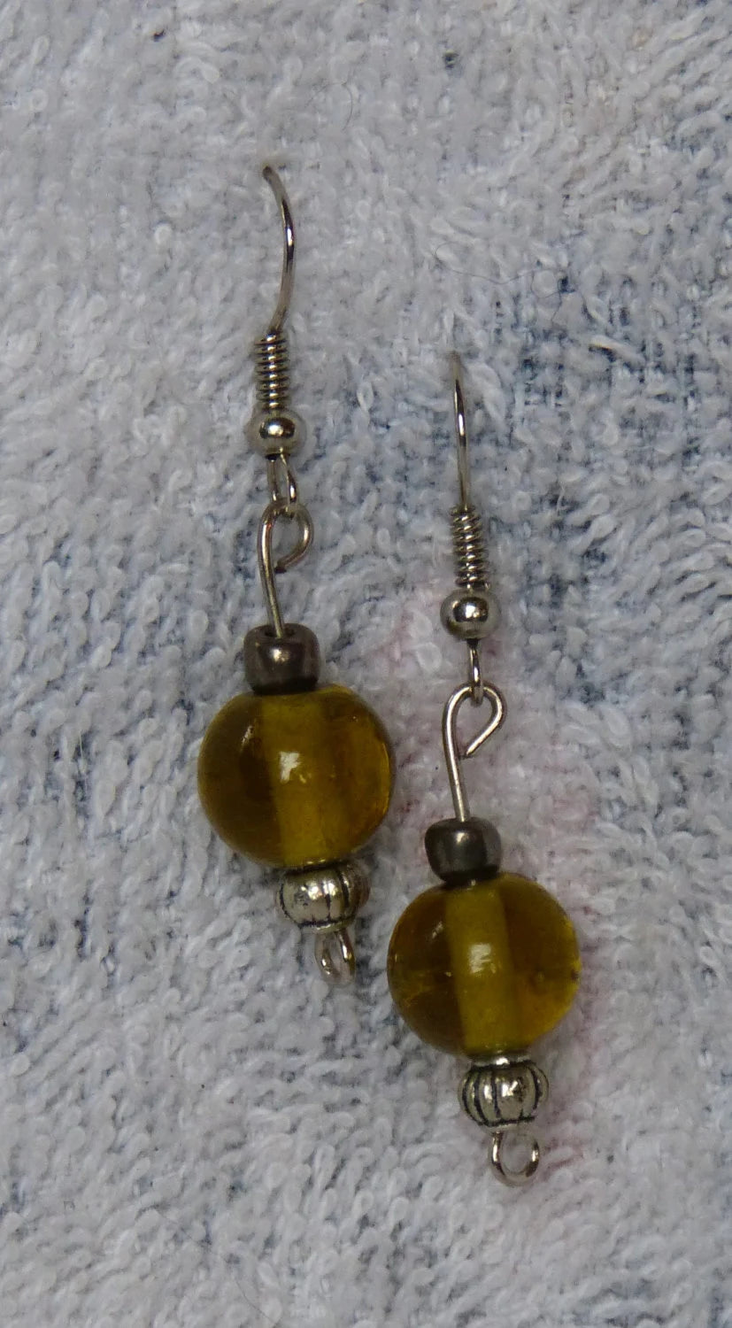 Round Amber Earrings