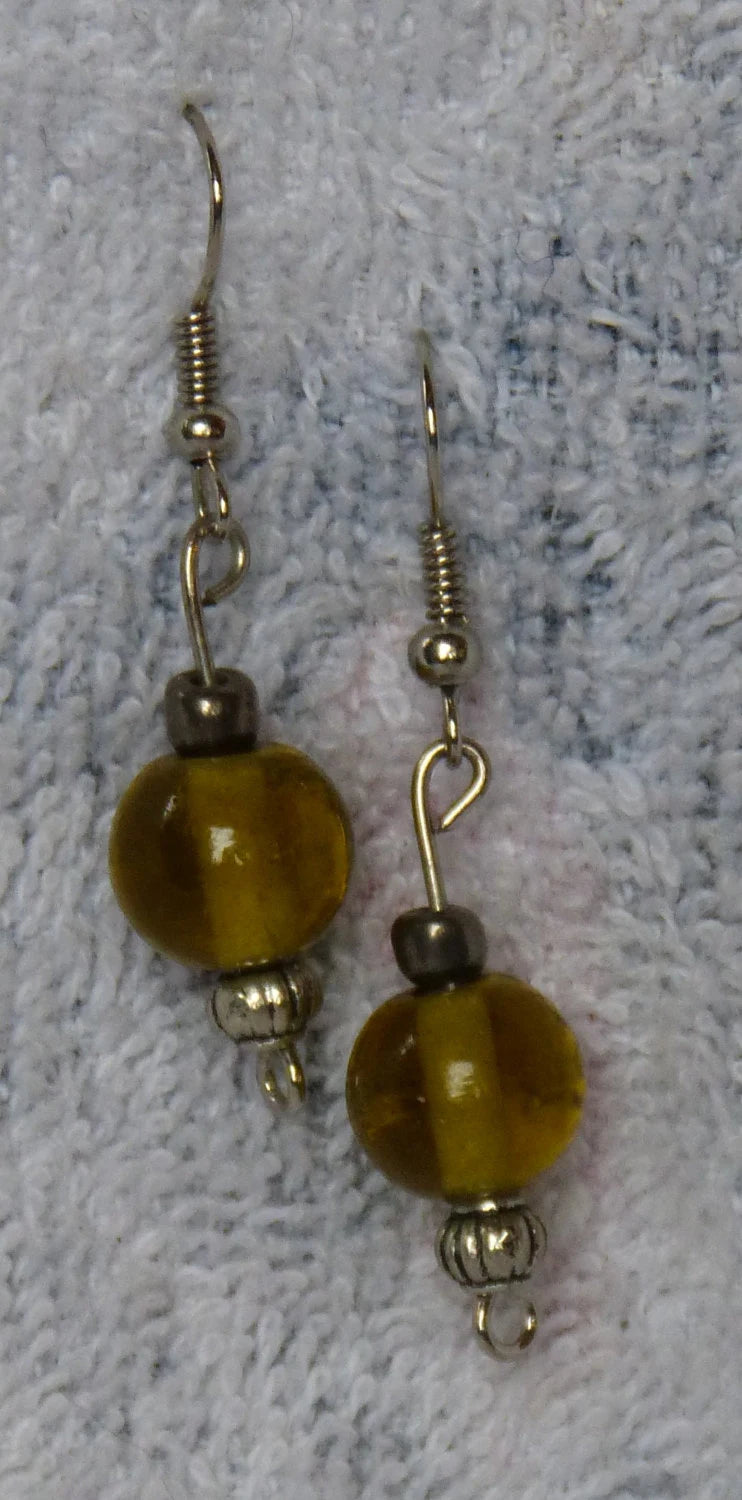 Round Amber Earrings