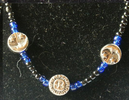 Blue & Black with sun & Moon Accents